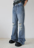 DAMAGE BOOTCUT DENIM