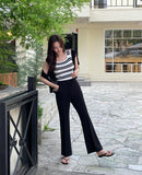 Junien Square Stripe Sleeveless Knit