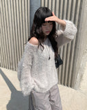 [Plan] Soft Off Loose Fit Angora Knit