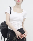 Flor Square Shirring T-shirt