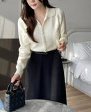 Debiju Pearl Button Collar Knit