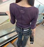 Silver English Pendant Three Quarter Stripe Slim Fit T-shirt