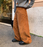 Cellon corduroy wide pants