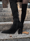 suede span kneehigh boots