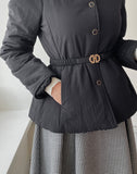Lumi Belt Collar Puff Short Padded Jacket