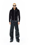 LOGO HOOD VELVET JACKET
