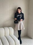 Evely Ribbon Round Knit Cardigan