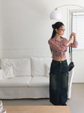 Toku Vintage Washing Cargo Denim Long Skirt