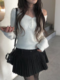 Krang Wool Pleated Mini Belt Skirt