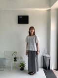 Lingo Lace Ribbon Shirring Blouse