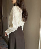 Berina brushed pleated long skirt