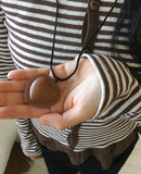 Carven Leather Heart Long Necklace