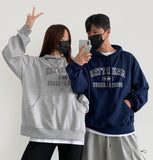 Manhattan Lettering Loose Fit Unisex Lightweight Hood T-Shirt