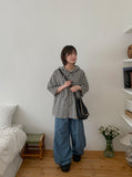 [BAONHAUS] Genbibeu Nylon Belted Wide-leg Pants