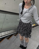 Nico Nylon Shirring Mini Skirt