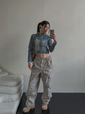 chade span biker denim jacket