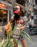 90 Printing Short Sleeve Slim T-shirt