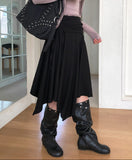 Kyou Unbalance Layered Shirring Skirt