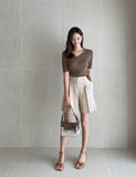 Verena V-neck Ribbed Knit
