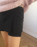 [Brushed Lining] Peel Button Slit Layered Skirt Shorts