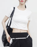 Miton cropped back slit T-shirt