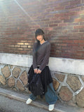 [BAONHAUS] Crea Flower Layered Hoodie