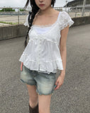 Shuyi Lace Puff Blouse