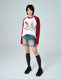 DOLL PARTS Raglan Long Sleeve T-shirt