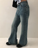 Moi Vintage Washed Flare Denim Pants