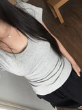 Boin Modal Slim U-Neck Slim Short Sleeve T-shirt