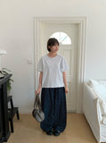 Giltes Dot Cotton Banding Wide Pants