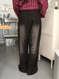 Tessing Catwashing Pocket Denim Long Wide Pants
