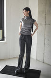 Side Shirring High Neck Tee