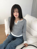 Eson Toto Button Layered T-shirt