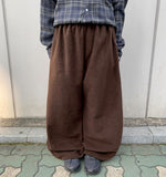 [BAONHAUS] Codend Fleece Brushed Banding Balloon Wide Pants