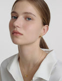 Triple Silver Cutout One-Touch Earrings S