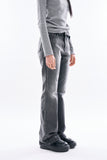 Slate incision flare denim pants