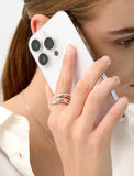 Etreve Silver Note Wave Ring