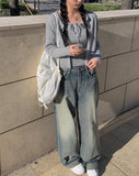 Cardi Rib Knit Tank Top Cardigan Set