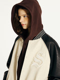 Studio Leather Varsity Jacket