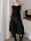 Lay Shirred Mesh Layered Sleeveless