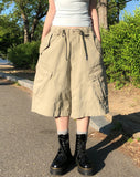 Keshi Pigment Washed Cargo Bermuda Shorts