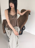 [MADE] Ferran chiffon shirring button sleeveless blouse