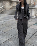 Ex Ribbon Ruffle Bolero Cardigan