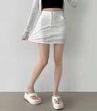 Tight Banding H-line Cotton Skirt Pants