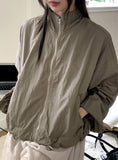 Lapen Shining Pearl Coated String Zip-Up Jumper