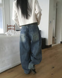Gent Curve Balloon Wide Denim Pants