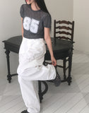 Nosen Lace Puff Short Sleeve T-Shirt