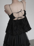 Black Swan Backless Fringe Bustier Top