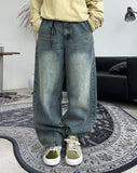 Hail Back Pocket Washed Denim Pants